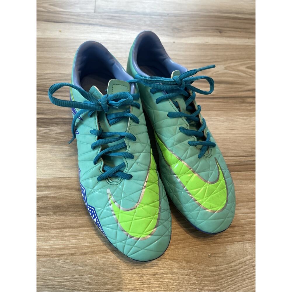Nike Hypervenom 2 Size 9.5 Womens Green Blue Soccer Cleats 744946-334